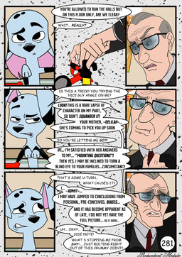 2_missing_limbs amputee black_spots dialogue disability double_amputee elderly_male feral fur male speech_bubble spots text vehicle wheelchair white_body white_fur redundantmodule 101_dalmatian_street 101_dalmatians disney alfred_bright delgado_(101_dalmatians) canid canine canis dalmatian domestic_dog human mammal comic english_text hi_res