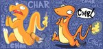 ambiguous_gender derp_eyes fire flaming_tail open_mouth orange_body running simple_background solo tail text tongue tongue_out wide_eyed vermine nintendo pokemon charmander generation_1_pokemon pokemon_(species) reptile scalie digital_media_(artwork) multiple_images