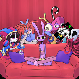4_fingers :3 anthro bedroom_eyes caine_censorship cat_smile censor_bar crossed_legs cuff_(restraint) doll female fingers furniture fuzzy_handcuffs group handcuffs imminent_sex looking_at_viewer male mask metal_cuffs mitten_hands narrowed_eyes on_sofa rag_doll_(toy) restraints seductive sitting sitting_on_sofa sofa screaming_alice glitch_productions piper_perri_surrounded the_amazing_digital_circus gangle_(tadc) jax_(tadc) pomni_(tadc) ragatha_(tadc) zooble_(tadc) animate_inanimate humanoid lagomorph leporid living_doll living_mask living_toy mammal rabbit 1:1 absurd_res hi_res meme nonbinary_(lore)