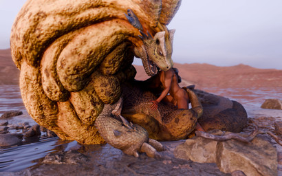 animal_genitalia beach bestiality cloaca cloacal cloacal_penetration detailed_background duo female feral feral_penetrated genitals human_on_top human_penetrating lake larger_penetrated lying male male/female morning on_back on_top outside penetration sex size_difference degeneroid capcom monster_hunter human leviathan_(mh) ludroth mammal royal_ludroth 3d_(artwork) animated blender_(artwork) blender_eevee_(artwork) digital_media_(artwork) hi_res loop short_playtime video