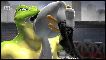 anthro big_butt black_border bodily_fluids border butt duo femboy forced male male/male male_pred male_prey oral_vore saliva size_difference vore kylebobby petruz_(modeler) warfaremachine_(modeler) frog_(petruz) leo_(atoastedorange) amphibian canid canine frog mammal 3d_(artwork) absurd_res digital_media_(artwork) hi_res source_filmmaker_(artwork)
