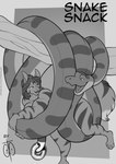 anthro branch coiling duo female feral fur male markings ring_(marking) ringed_tail striped_body striped_fur striped_markings striped_tail stripes tail tail_markings freckles_(artist) soto_(freckles) domestic_cat felid feline felis mammal reptile scalie snake cover cover_art cover_page monochrome