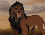 arm_tuft black_eyebrows brown_body elbow_tuft eyebrows feral grassland green_eyes hair male mane multicolored_hair muscle_tone savanna scar serious_face simple_background solo sunset the_land_of_kings_(mufasa:_the_lion_king) tuft yellow_sclera conditional_dnp lynxbrush disney mufasa:_the_lion_king the_lion_king obasi_(mufasa:_the_lion_king) felid lion mammal pantherine hi_res