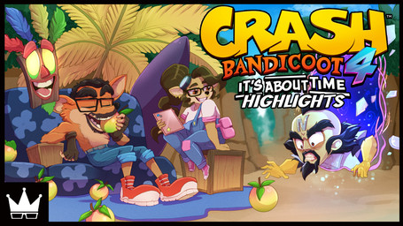 5_fingers alternate_species anthro balding bent_legs black_border black_eyebrows black_eyewear black_facial_hair black_glasses black_goatee black_hair black_nose blue_bottomwear blue_carpet blue_clothing blue_shorts blue_sky blue_sofa border bottomwear brown_clothing brown_eyes brown_gloves brown_handwear cheek_tuft clenched_teeth clothed clothed_anthro clothed_female clothed_human clothed_male clothing cloud cosplay ear_piercing ear_ring eating eating_food eating_fruit eating_wumpa_fruit empty_eyes eyebrows eyelashes eyes_closed eyewear eyewear_on_head facial_hair facial_piercing facial_tuft fanny_pack female fingerless_gloves fingers food footwear forest fruit fully_clothed fully_clothed_anthro fully_clothed_female fur furniture furrification glasses gloves goatee goggles goggles_on_head green_facial_hair green_goatee group hair handwear holding_tablet light limbless lips logo male mask nose_piercing nose_ring number on_sofa open_mouth open_smile orange_body orange_fur outside patch_(fabric) piercing pink_clothing pink_shirt pink_tongue pink_topwear plant portal reaching_for_object rectangular_glasses red_clothing red_eyebrows red_footwear red_lips red_nose red_shoes ring_piercing rolled_up_sleeves shirt shirtless_anthro shirtless_male shoes short_hair shorts sitting sitting_on_crate sitting_on_sofa sky smile smiling_at_another sofa tan_body tan_fur tan_inner_ear teeth text thick_eyebrows thick_thighs title tongue topwear tree tuft white_clothing white_shirt white_topwear wumpa_fruit yellow_body yellow_clothing yellow_fur yellow_gloves yellow_handwear yellow_sclera yellow_skin youtube_thumbnail gaelfox activision crash_bandicoot_(series) crash_bandicoot_4:_it's_about_time aku_aku coco_bandicoot crash_bandicoot doctor_neo_cortex animate_inanimate bandicoot human living_mask mammal marsupial 16:9 2023 colored digital_drawing_(artwork) digital_media_(artwork) english_description english_text hi_res lighting shaded widescreen