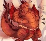 anthro belly belt big_belly claws digitigrade fangs hand_on_belly heart_symbol horn jewelry looking_at_viewer male necklace overweight overweight_anthro overweight_male smile solo spikes tail teeth wings bristles activision mythology spyro_reignited_trilogy spyro_the_dragon magnus_(spyro) rescued_dragons_(spyro) dragon mythological_creature mythological_scalie scalie 2018