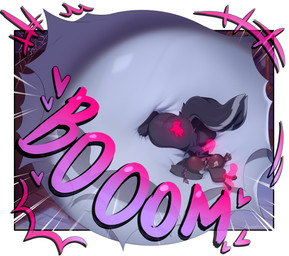 air_inflation anthro bellows black_border blue_text blush blush_lines border bursting candy dessert dialogue floating_hands food heart_symbol holidays hyper hyper_inflation inflation motion_lines popping spider_web text uwu white_border chibichuuwu halloween mammal mephitid skunk 2024 absurd_res artist_name hi_res sequence