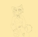 anthro collar female scar scratches simple_background solo yellow_background xalsier nfow sera_(nfow) canid canine fox mammal werecanid werecanine werecreature werefox animated hi_res short_playtime