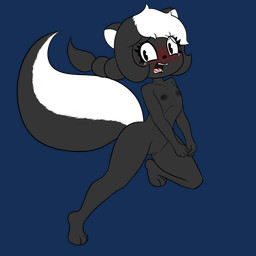 3_toes anklet anthro barefoot blush bodily_fluids crying cute_fangs fangs feet female fluffy fluffy_tail genitals helpless jewelry nipples nude scared solo tail tears teeth toes vulva young young_female mrkrowy charlotte_(e254e) mammal mephitid skunk 1:1 absurd_res alpha_channel hi_res