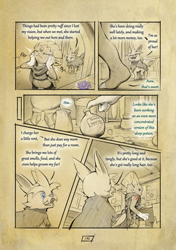 anthro arm_tattoo biped blue_eyes claws curtains dialogue duo eyelashes eyes_closed female feral flower furniture inside male open_mouth page_number plant quadruped red_tattoo table tail tail_motion tailwag tattoo text toe_claws truescorn nintendo pokemon pokemon_mystery_dungeon spike_chunsoft orchid_(truescorn) snuff_(truescorn) generation_4_pokemon generation_5_pokemon herdier pokemon_(species) weavile 2026 absurd_res colored comic english_text hi_res huge_filesize