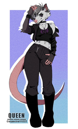 5_fingers abstract_background alternative_fashion anthro black_boots black_bottomwear black_clothing black_eyeshadow black_footwear black_jacket black_pants black_topwear boots bottomwear bracelet clothed clothing collar crop_top ear_piercing ear_ring eyelashes eyeshadow female fingers footwear fur grey_body grey_fur grey_hair hair jacket jewelry long_tail looking_at_viewer makeup navel necklace off_shoulder pants piercing punk purple_eyes ring_piercing shirt shoes smile snout solo spiked_bracelet spiked_collar spikes tail topwear espectro111222 american_opossum mammal marsupial virginia_opossum 2025 digital_drawing_(artwork) digital_media_(artwork) hi_res