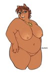 2024 anthro belly big_breasts bojack_horseman breasts brown_body brown_hair deep_navel ear_piercing ear_ring equid equine female front_view genitals hair hi_res hollyhock_(bojack_horseman) horse mammal navel netflix nude nude_female obese overweight overweight_anthro overweight_female piercing portrait pussy ring_piercing simple_background solo three-quarter_portrait valerayu white_background