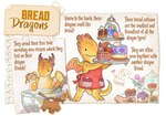 anthro apron cake chibi clothing cooking dessert egg food smile standing tail text sandara flamecraft mythology dragon mythological_creature mythological_scalie scalie english_text