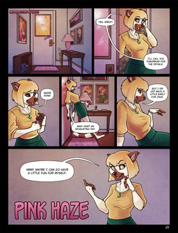 5_fingers anthro bangs blonde_hair bob_cut bottomwear breasts brown_body brown_fur clothed clothing dialogue electronics female female_anthro fingerless_(marking) fingers front_view fully_clothed fur green_bottomwear green_clothing green_skirt hair holding_object holding_phone humanoid_hands inside jewelry leaning leaning_backward markings multicolored_body multicolored_fur necklace page_number pendant phone side_view skirt snout solo speech_bubble striped_markings striped_tail stripes tail tail_markings text two_tone_body two_tone_fur white_body white_fur kaylii kit_(kaylii) lemur mammal primate ring-tailed_lemur strepsirrhine 2018 artist_name comic credits digital_drawing_(artwork) digital_media_(artwork) english_text hi_res
