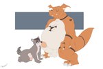 anthro aroused balls belly big_balls claws duo erection foreskin genitals looking_at_another looking_at_genitalia looking_at_penis male male/male obese obese_anthro obese_male overweight overweight_anthro overweight_male penis penis_sniffing size_difference slightly_chubby sniffing worship canson bandai_namco digimon coontail coontail_v2 digimon_(species) guilmon mammal procyonid raccoon 2025 absurd_res hi_res