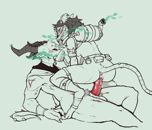 anthro anus balls belt black_hair blush bodily_fluids breasts butt clothed clothing corruption cowgirl_position cum cum_in_vagina cum_inside cum_on_penis dominant dominant_female duo erection eye_contact female female_on_top female_penetrated from_front_position fur gas gas_mask genital_fluids genitals hair horn human_on_anthro interspecies looking_at_another looking_at_partner male male/female male_on_bottom male_penetrating male_penetrating_female mask nipples notched_ear on_bottom on_top partially_clothed penetration penile penile_penetration penis penis_in_vagina piercing scar sex simple_background species_transformation transformation transformation_through_sex vaginal vaginal_penetration vulva warpstone white_background reccand warhammer_(franchise) warhammer_fantasy demon human mammal murid murine rodent skaven verminlord 2019 digital_media_(artwork) hi_res monochrome