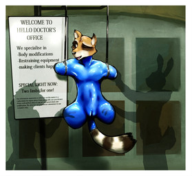 4_missing_limbs amputee andromorph anthro bdsm billboard bitchsuit bodysuit bondage bondage_gear bound camel_toe clothing disability greeting intersex latex latex_clothing latex_skinsuit offscreen_character quadruple_amputee silhouette skinsuit solo spread_legs spreading suspension tail text tight_clothing hellodoctor canid canine canis lagomorph leporid mammal procyonid rabbit raccoon wolf english_text