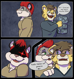 anthro comic_panel duo male male/male arantiguerking project_zomboid the_indie_stone aran_(aran_tiguerking) vesp_(blizon) felid hybrid liger mammal pantherine snow_leopard comic hi_res