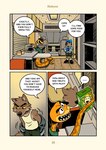 anthro canid canine canis clothed clothing comic dialogue dreamworks duo english_text feral gloves handwear hat headgear headwear hi_res hoodie male mammal mr._snake_(the_bad_guys) mr._wolf_(the_bad_guys) reptile saran_kit scalie snake speech_bubble text the_bad_guys topwear wolf young young_anthro