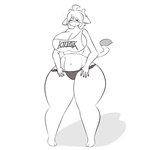 anthro belly big_breasts breasts clothing eyewear female glasses mature_female panties solo thick_thighs tired underwear wide_hips lot_par jirafa_(character) giraffe giraffid mammal 1:1 hi_res tagme