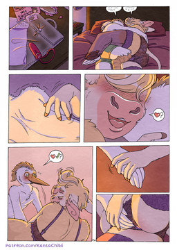 5_fingers anthro anthro_on_anthro bed bedroom blush boxers_(clothing) breasts butt clothed clothed_anthro clothed_female clothed_male clothing cuddling duo feathers female fingers fur furniture hand_holding humanoid_hands interspecies interspecies_romance lingerie lying lying_on_bed male male/female on_bed on_side page_number panties romantic romantic_ambiance romantic_couple sex_toy speech_bubble tan_body tan_fur text topless topless_anthro topless_male underwear vibrator white_body white_feathers kantachibli clover_(kantachibli) phillip_(kantachibli) avian bird bovid bovine cattle heron mammal pelecaniform comic hi_res pictographics url