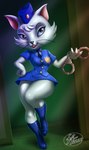 anthro clothing cuff_(restraint) female handcuffs looking_at_viewer metal_cuffs necktie police police_uniform restraints solo uniform whiskers fernando_faria metro-goldwyn-mayer tom_and_jerry katy_o'kitty domestic_cat felid feline felis mammal 2022 hi_res