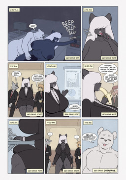 alarm_clock anthro awkward_silence balls banana bedroom belly big_balls big_breasts big_penis bottomwear breasts brush brushing brushing_teeth business_suit cellphone cleavage clock clothed clothing dialogue duo eating electronics erection erection_under_skirt expressionless food fruit genitals group gynomorph gynomorph/male hair hair_over_eyes happy huge_breasts intersex intersex/male jealous keyboard lips long_hair male musclegut muscular navel nude office penis percentage phone plant presentation pubes short_hair skirt sleeping smartphone solo sound_effects speech_bubble suit tail text thick_lips thick_thighs toothbrush train trio typing vehicle wide_hips osokamu alice_(osokamu) john_(osokamu) bear canid canine canis domestic_cat domestic_dog felid feline felis mammal polar_bear ursine wolf 2025 absurd_res comic digital_drawing_(artwork) digital_media_(artwork) english_text hi_res trans_(lore) trans_woman_(lore)