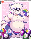 agender_pride_colors ahoge aromantic_pride_colors asexual_pride_colors bell bell_collar belly bisexual_pride_colors blue_body blue_fur bulge clothing collar cupcake eating eyes_closed eyewear food fur genderfluid_pride_colors genderqueer_pride_colors glasses hair jingle_bell lgbt_pride male moobs multicolored_body multicolored_fur navel nonbinary_pride_colors overweight overweight_male pansexual_pride_colors pink_background pride_colors rainbow_colors simple_background six-stripe_rainbow_pride_colors smile solo standing text thong tongue tongue_out transgender_pride_colors two_tone_body two_tone_fur underwear white_body white_fur white_hair wide_hips nekocrispy crispy_(nekocrispy) domestic_cat felid feline felis mammal url