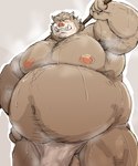 2022 anthro asian_clothing belly big_belly blush bodily_fluids brown_body clothing dragon_quest east_asian_clothing fundoshi hi_res humanoid_hands japanese_clothing kemono kotobuki male mammal moobs musk navel nipples obese obese_male orc_(dragon_quest) overweight overweight_male solo square_enix suid suina sus_(pig) sweat underwear wild_boar