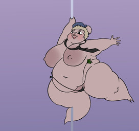 accessory anthro big_breasts breasts camel_toe clothing dancing female hair hat headgear headwear necktie nipples obese obese_anthro obese_female overweight overweight_anthro overweight_female pole pole_dancing short_hair solo stripper stripper_pole thick_thighs thong underwear oxkingky sherry_p_chops domestic_pig mammal suid suine sus_(pig) 2026