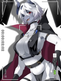 anthro anthrofied big_breasts breasts cloak clothing female hand_on_hip pokemorph smile smiling_at_viewer solo flflzkzh vanta_bptg nintendo pokemon delsere_(foxxheart) absol generation_3_pokemon pokemon_(species) 2d_animation 3:4 animated motion_tweening short_playtime sound video