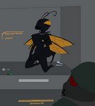 ambiguous_gender anthro arthropod_abdomen collar female insect_wings mask solo stinger wings deltatel fallout microsoft the_courier_(fallout) arthropod cazador_(fallout) human hymenopteran insect mammal absurd_res hi_res