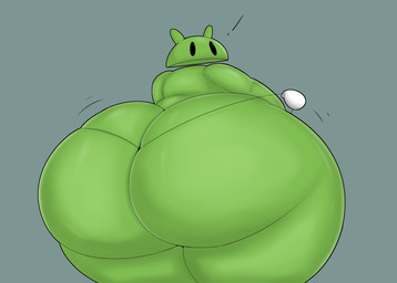 anthro big_butt bottom_heavy butt butt_jiggle clothing clothing_pull curvy_figure disembodied_hand electronics green_body huge_butt hyper hyper_butt jiggling looking_at_viewer machine male mascot overweight overweight_male panties slightly_chubby solo squish thick_thighs underwear voluptuous voluptuous_male wide_hipped_male wide_hips wobble wobbling wobbling_butt bellyboi13 android_(os) google bugdroid android humanoid robot robot_humanoid 2026 hi_res