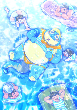 anthro belly blush clothing female floating group hat headgear headwear male outside overweight pool_toy speedo swim_ring swimming swimming_pool swimwear visor_cap water waterscape zinpatink_m lifewonders tokyo_afterschool_summoners bandaid_protagonist_(tas) chubby_protagonist_(tas) female_protagonist_(tas) jock_protagonist_(tas) makara_(tas) protagonist_(tas) twink_protagonist_(tas) crocodile crocodilian human mammal reptile scalie