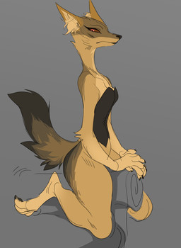 anthro bottomless bottomless_female breasts butt cleavage clothed clothing corset female fur furniture grey_background half_naked lingerie looking_back on_sofa paws red_eyes seductive side_view simple_background sitting small_breasts sofa solo straddling tail thick_thighs topwear glacierclear sawyer_(glacierclear) canid canine canis jackal mammal absurd_res digital_media_(artwork) hi_res
