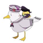 accessory alternate_universe birthmark clothed clothing duo feral hair hat headgear headwear male markings parody pin_accessory pin_button pompadour sailor_uniform school_uniform simple_background star uniform unknown_artist jojo's_bizarre_adventure josuke_higashikata josuke_higashikata_(jojolion) avian bird chicken galliform gallus_(genus) gull lari larid phasianid 1:1 low_res meme