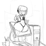 artificial_intelligence big_butt breasts butt computer electronics female huge_butt huge_thighs machine monitor navel not_furry pen pencil_holder solo thick_thighs through_screen writing_utensil beepunz computer_virus_(species) digital_creature humanoid robot robot_humanoid 1:1 hi_res monochrome sketch