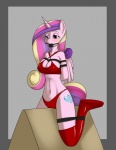 anthro anthrofied ball_gag bdsm bondage boots bound breasts clothing cutie_mark digital_media_(artwork) equid equine feathered_wings feathers female footwear friendship_is_magic gag gagged hair hasbro hi_res horn kloudmutt latex mammal multicolored_hair my_little_pony mythological_creature mythological_equine mythology pink_body pink_feathers princess_cadance_(mlp) rope simple_background solo submissive submissive_female tail winged_unicorn wings wooden_horse_(device)