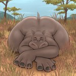 anthro ass_up butt eyelashes female head_down head_down_ass_up looking_at_viewer lying nude_anthro on_front overweight overweight_anthro overweight_female savanna solo tail thick_thighs heathermactavish dreamworks madagascar_(series) gloria_(madagascar) common_hippopotamus hippopotamid mammal 1:1 2024 hi_res