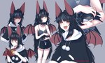 absurd_res anonymous_artist bat bat_ears bat_wings big_ears black_hair blush book clothed clothing duo fangs female feral hair hi_res humanoid mammal membrane_(anatomy) membranous_wings moriko_kyoho open_mouth pupils smile solo_focus sweater teeth text tongue topwear wings yellow_pupils