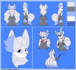 anthro blue_eyes breasts chibi color_swatch eyewear female glasses multi_tail side_view simple_background solo tail turnaround freeze-pop88 nintendo pokemon aiko_the_ninephox_(character) fan_character canid canine delphox generation_1_pokemon generation_6_pokemon hybrid mammal ninetales pokemon_(species) hi_res model_sheet