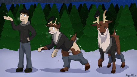 base_one_layout basic_sequence holidays linear_sequence one_row_layout solo species_transformation three_frame_image three_frame_sequence transformation transformation_sequence alsoflick christmas december cervine deer mammal new_world_deer reindeer 16:9 4k absurd_res hi_res sequence widescreen
