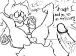 anthro balls bullying butt clothed clothing dialogue duo erection eyewear fur genitals glasses male male/male nervous penis simple_background text pokebraix nintendo pokemon lucas_(pokebraix) braixen canid canine generation_6_pokemon mammal pokemon_(species) 2018 4:3 black_and_white digital_media_(artwork) english_text hi_res monochrome