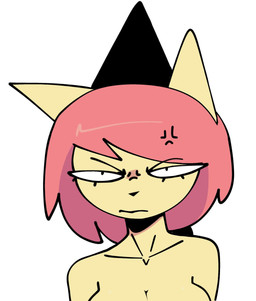 angry anthro black_clothing black_hat black_headwear breasts clothing cross-popping_vein eyebrow_through_hair eyebrows eyelashes female female_anthro front_view hair hat hat_only headgear headgear_only headwear headwear_only mostly_nude mouth_closed narrowed_eyes pink_hair simple_background solo translucent translucent_hair white_background white_sclera xarop77 sugar_(xarop77) domestic_cat felid feline felis mammal 2025 bust_portrait digital_drawing_(artwork) digital_media_(artwork) hi_res portrait