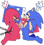 anthro ball_gag balls bdsm bodily_fluids bound duo feet forced forced_partners frottage gag genitals green_eyes heart_symbol kneeling male male/male nude penile penis sex sweat senshion sega sonic_the_hedgehog_(series) knuckles_the_echidna sonic_the_hedgehog echidna eulipotyphlan hedgehog mammal monotreme absurd_res hi_res