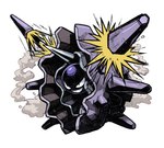 ambiguous_gender feral shell simple_background smile smoke solo teeth white_background yuta_agc nintendo pokemon cloyster generation_1_pokemon pokemon_(species) 2020