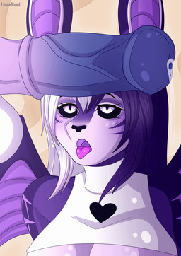 ahegao anthro blush breasts duo female genitals looking_pleasured male male/female offscreen_male penis tongue tongue_out lindablood bat equid equine horse mammal animated loop