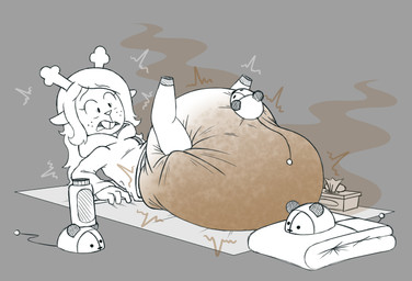 anthro antlers baby_powder baby_wipes big_diaper buckteeth changing_mat clean_diaper clothed clothing diaper diaper_fetish feces female hair hoodie hooves horn huge_diaper legs_up pooping poopy_diaper raised_hoof soiled_diaper soiling soiling_diaper solo stink_fumes teeth tissue topwear unclean_diaper used_diaper wearing_diaper tenerius deltarune undertale_(series) noelle_holiday deer mammal maus_(deltarune) mouse murid murine new_world_deer reindeer rodent absurd_res hi_res monochrome
