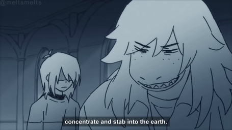 anthro door duo female freckles hair inside knife male red_eyes text meltsmelts deltarune undertale_(series) kris_dreemurr susie_(deltarune) human mammal scalie 16:9 2025 2d_animation animated english_audio frame_by_frame hi_res long_playtime sound subtitled video voice_acted widescreen nonbinary_(lore)
