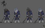 anthro armor biped clothed clothing flail fully_clothed furgonomics grey_background halberd headgear helmet male medieval melee_weapon plate_armor polearm runes shield shield_on_back simple_background solo standing weapon wolfdawg armello league_of_geeks thane_(armello) canid canine canis mammal wolf hi_res