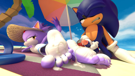5_fingers 5_toes anthro barefoot beach beach_blanket beach_umbrella bodily_fluids clothing countershade_face countershade_feet countershade_torso countershading cum cum_between_toes cum_on_feet dress duo feet female fingers foot_fetish foot_focus footwear foreskin genital_fluids genitals gloves hair handwear hat headgear headwear hero humanoid_feet looking_back male male/female masturbation nude one_eye_closed orgasm orgasm_face palm_tree parasol penile penile_masturbation penis plant plantigrade ponytail princess retracted_foreskin royalty sand shoes_removed soles sun_hat sundress toes towel tree umbrella baggy_(artist) milkmeister3d sega sonic_the_hedgehog_(series) blaze_the_cat sonic_the_hedgehog domestic_cat eulipotyphlan felid feline felis hedgehog mammal 16:9 3d_(artwork) 4k absurd_res digital_media_(artwork) hi_res widescreen